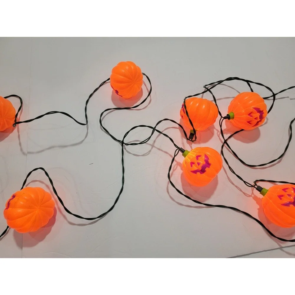 Vintage Halloween Jack O Lantern Pumpkin Light String Blow Mold Set of 2/20 mold